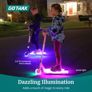 Gotrax SCOUT PRO Kids Electric Scooter, Max 6Mph and 30min Riding Time, Thumb-Throttle Control with PU luminous Front Wheels (5.0''), Ideal Kick Scooter for Kids Ages 4-7, Black