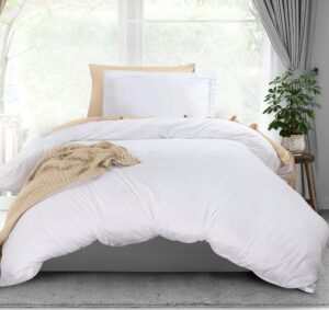 utopia bedding duvet cover twin size set - 1 duvet cover with 1 pillow sham - 2 pieces comforter cover with zipper closure - soft brushed microfiber, 68 x 90 inches (twin/twin xl, white)