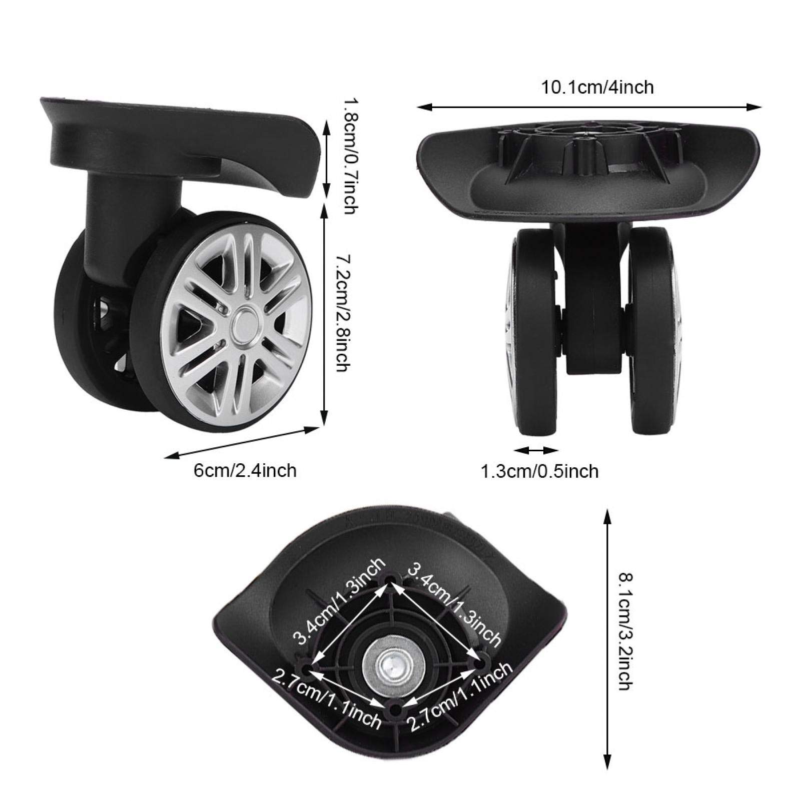 Luggage Wheel,Mute Double Row Wheel Suitcase Luggage Replacement Universal Outdoor Accessories