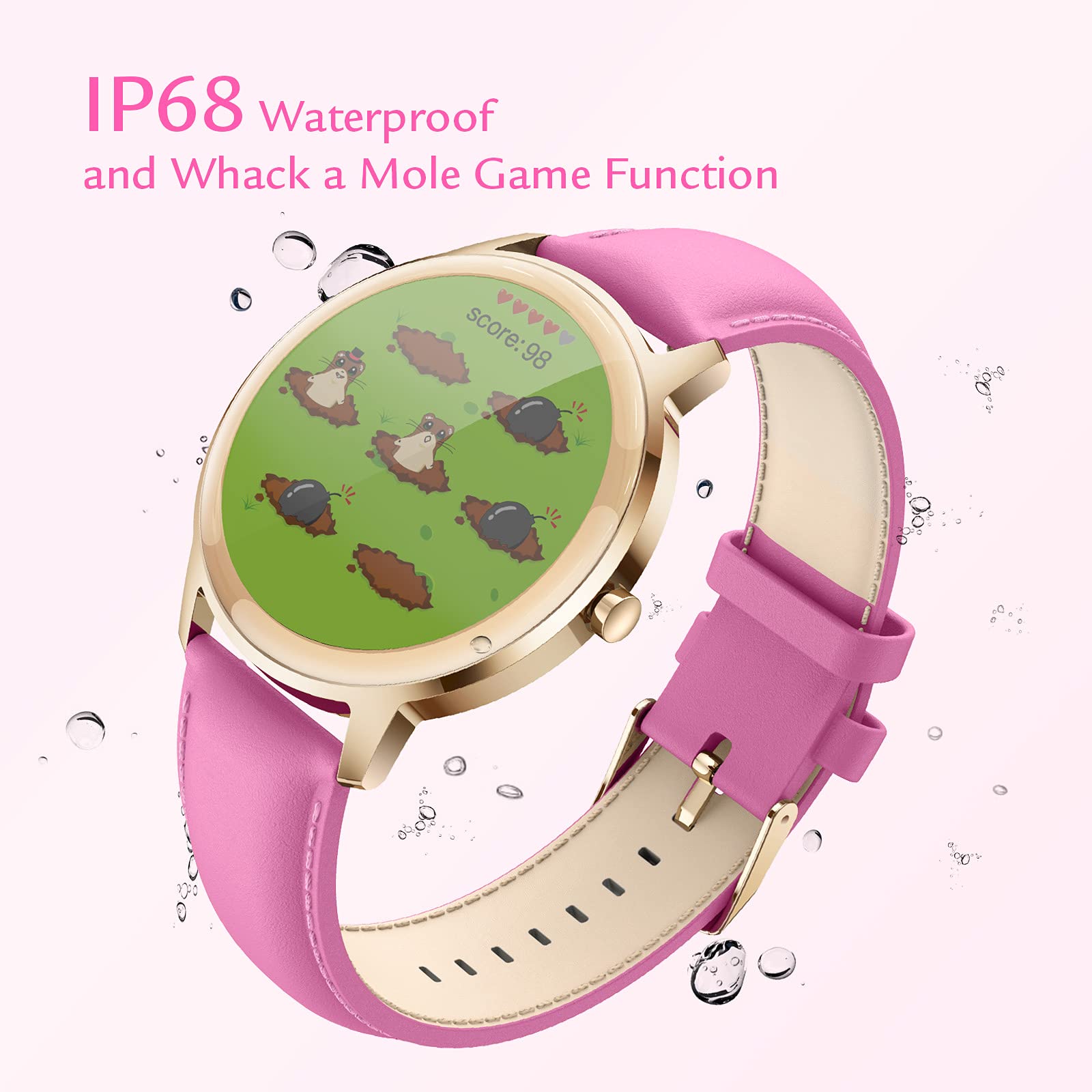 Smart Watch for Women Fitness Tracker: Smartwatch for Android & IOS Phone with Waterproof IP68 Pedometer Heart Rate Blood Oxygen Monitor Activity Wrist band Bluetooth Sport Bracelet (rose red)