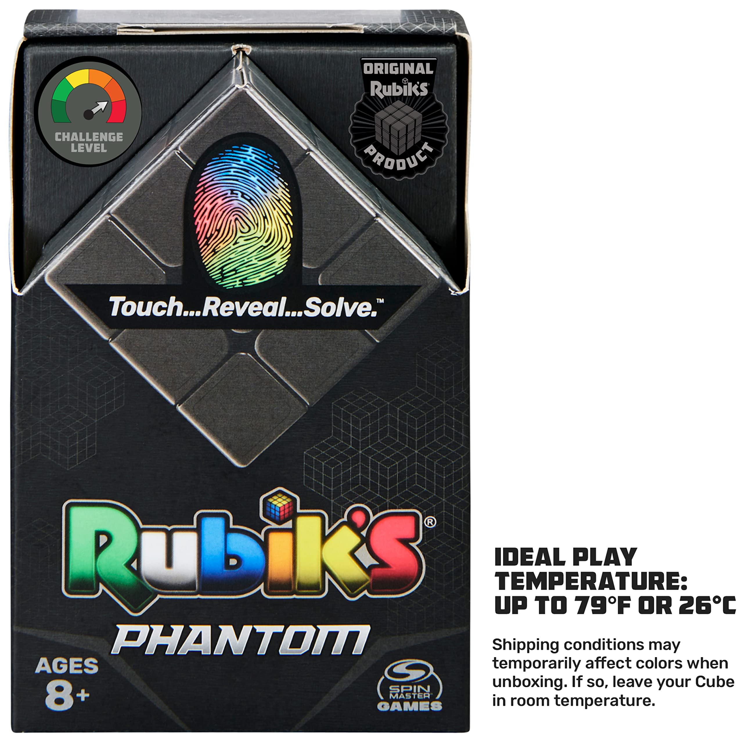 Rubik’s Phantom, 3x3 Cube Advanced Technology Difficult 3D Puzzle Travel Game Stress Relief Fidget Toy Activity Cube for Adults & Kids Ages 8+