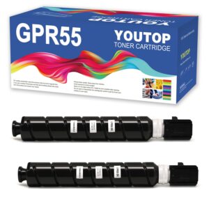 youtop remanufactured gpr-55 gpr55 black toner cartridges(0481c003) high yield replacement for canon imagerunner advance c5535 c5535i c5540 c5540i c5550 c5550i c5560 c5560i (2 pack)