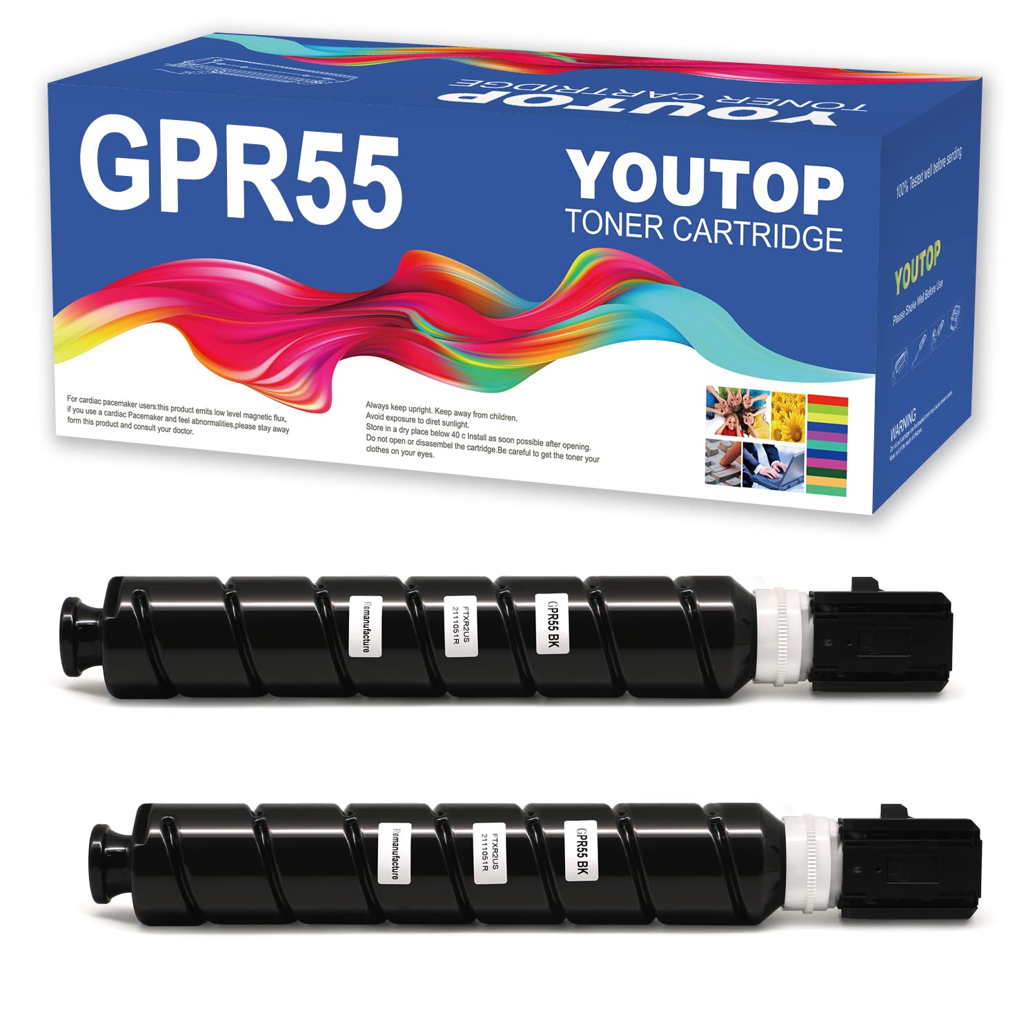 YOUTOP Remanufactured GPR-55 GPR55 Black Toner Cartridges(0481C003) High Yield Replacement for Canon ImageRunner Advance C5535 C5535i C5540 C5540i C5550 C5550i C5560 C5560i (2 Pack)