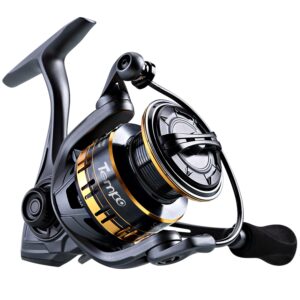 Tempo Spinning Reel, 9+1 BB Smooth Fishing Reels, Max Drag up to 38.6 LBs, with Harder GV Rotor, Ultralight Spinning Reels, Braid Ready Spool