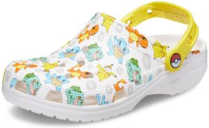 crocs unisex classic pikachu clogs, pokemon shoes, white/multi, numeric_6 us men