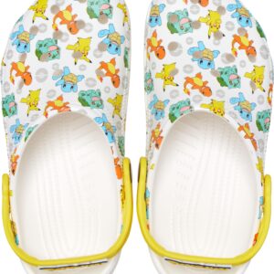 Crocs Unisex Classic Pikachu Clogs, Pokemon Shoes, White/Multi, Numeric_6 US Men