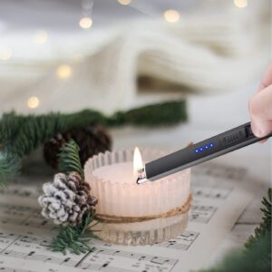 2 Pack Electric Candle Lighter Long Lighter USB Rechargeable Lighter Arc Flameless Plasma Windproof for Candle Camping