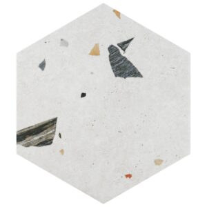 Merola Tile Sonar Hex White 8-5/8" x 9-7/8" Porcelain Floor and Wall Tile