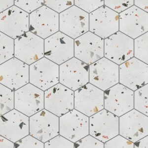 Merola Tile Sonar Hex White 8-5/8" x 9-7/8" Porcelain Floor and Wall Tile