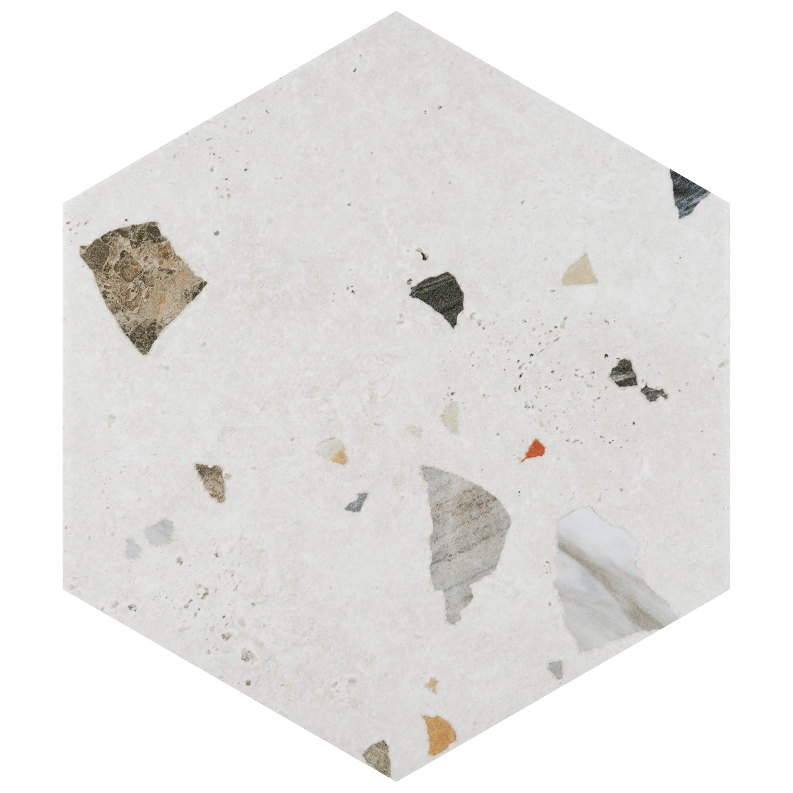 Merola Tile Sonar Hex White 8-5/8" x 9-7/8" Porcelain Floor and Wall Tile