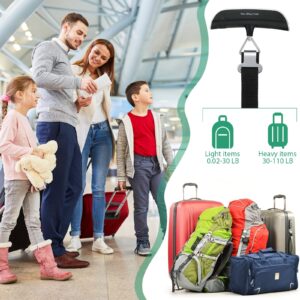 Weewooday 3 Pieces Digital Travel Luggage Scale 110 Lbs Hand Held Digital Weight Suitcase Scale Portable Baggage Travel Bag Scale with Hook, Battery Included