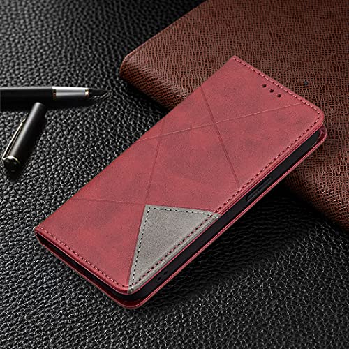 Fansipro Wallet Folio Case for SAMSUNG Galaxy A40, Premium PU Leather Slim Fit Cover for Galaxy A40, 2 Card Slots, 1 Transparent Photo Frame Slot, Easy Fit, Red