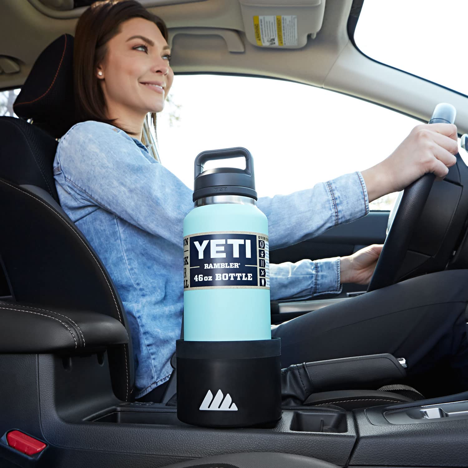 Integral Ultimate Expander Car Cup Holder - Adjustable Base - Expander & Organizer for Vehicles - Compatible with Coffee Mug, Yeti 14/24/36/46oz, Ramblers, Hydro Flasks 32/40oz, 3.4"-4.0" Bottles