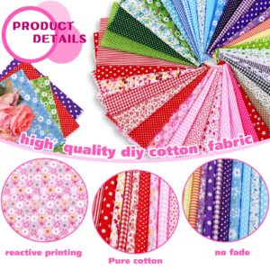 40 Pcs 10 x 10 Inches Cotton Fabric Bundle Squares Precut Fabric Squares Multi Color Floral Fat Squares Sheets for Kids DIY Craft Quilting Sewing (Fresh Patterns)