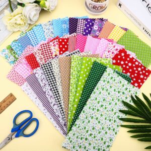 40 Pcs 10 x 10 Inches Cotton Fabric Bundle Squares Precut Fabric Squares Multi Color Floral Fat Squares Sheets for Kids DIY Craft Quilting Sewing (Fresh Patterns)