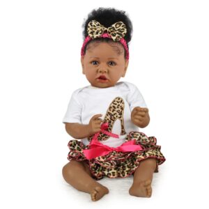 zique black reborn baby doll saskia, 20 inch realistic african american reborn baby doll that look real,best gift for kids 3+