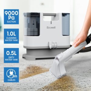 ECOWELL Upholstery Carpet Spot Cleaner Machine with Brush,Wet Dry Deep Clean Sofa Cleaner, Separate Tank Compact Design for Spot, Stain,Area Rugs, Couches, Upholstery, Cars & More, WDV01