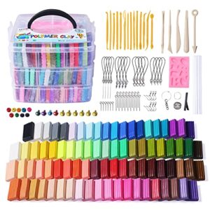 artme polymer clay, 82 colors clay kit, oven bake modeling clay, creative polymer clay kit with sculpting tools and jewelry accessories, non-toxic, ideal diy clay gifts for adults and teens