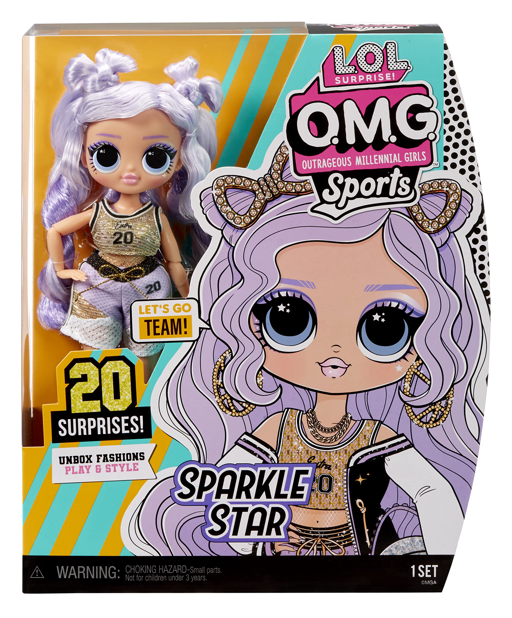 L.O.L. Surprise! OMG Sports Fashion Doll Sparkle Star with 20 Surprises Including GoSporty-Chic Fashion Outfit and Accessories, Holiday Toy Playset, Great Gift for Kids Girls Boys 4 5 6+ Years