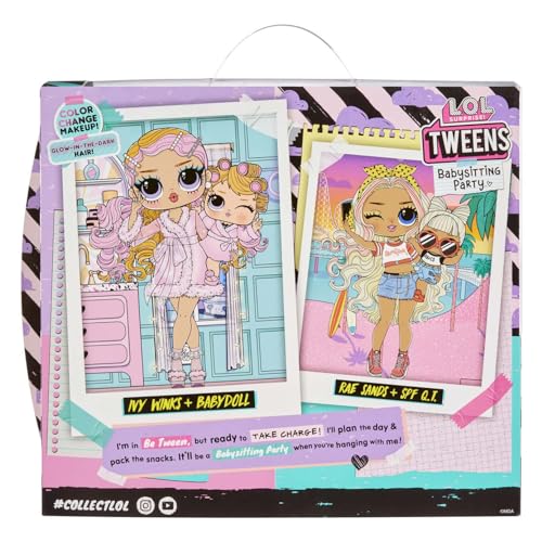 L.O.L. Surprise Tweens Babysitting Sleepover Party (2 Dolls) with 20 Surprises- 1 Fashion Doll & 1 Collectible Doll, Holiday Toy Playset, Great Gift for Kids Ages 4