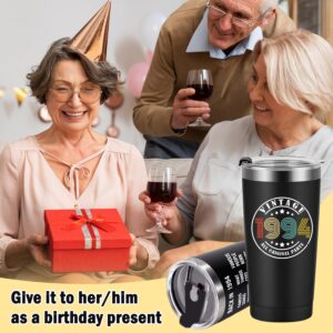 30th Birthday Gifts for Men Women Friends, Tumbler 20 oz Stainless Steel Vacuum Insulated Tumblers, Double Sided Printed Birthday Thermos cup, Back in 1994 Old Time Information - Black