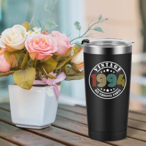 30th Birthday Gifts for Men Women Friends, Tumbler 20 oz Stainless Steel Vacuum Insulated Tumblers, Double Sided Printed Birthday Thermos cup, Back in 1994 Old Time Information - Black