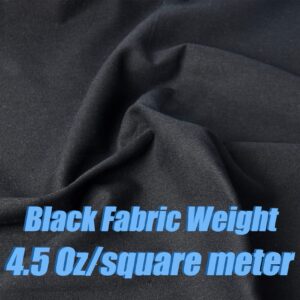 2 Yard Black Cotton Fabric,Natural Cotton Poplin Fabric by The Yard,Black Fabric,59 Inches Wide 100% Cotton Fabric,Soft Embroidery Muslin Quilting Fabric Material for Sewing Material Apparel Cloth