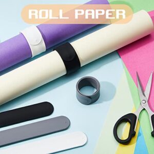 Cunhill Wrapping Paper Holder Silicone Paper Slap Bands Wrapping Paper Clamps Wrapping Paper Roll Clips for Home Storage Organization, White Black Grey(9 Pieces)