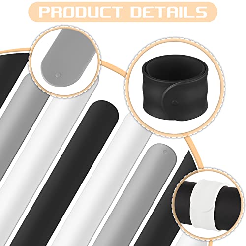 Cunhill Wrapping Paper Holder Silicone Paper Slap Bands Wrapping Paper Clamps Wrapping Paper Roll Clips for Home Storage Organization, White Black Grey(9 Pieces)