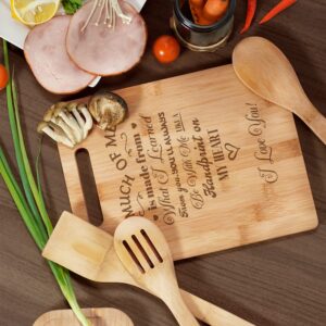 KITCHENVOY Mom Cutting Board Special Love Heart Poem Laser Engraved Bamboo Board as Gift for Mom on Mother's Day, Holiday - Birthday Presents for Mother-in-law - Gifts for Mom from Daughter, Son