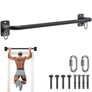 seleware fully welded pull up bar wall mount heavy duty chin-up bar w/resistance band hooks for doorway, support beam or joist mount thick metal sturdy construction support 500 lbs