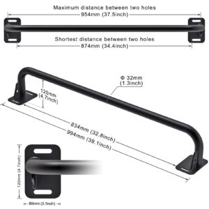 SELEWARE Fully Welded Pull Up Bar Wall Mount Heavy Duty Chin-up Bar w/Resistance Band Hooks for Doorway, Support Beam or Joist Mount Thick Metal Sturdy Construction Support 500 lbs