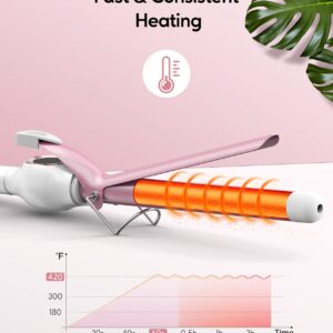 ORYNNE Ceramic Curling Iron, 3/4 Inch Barrel, Digital Temp Control, Fast Heat Up, 7 Adjustable Temperatures, 60 Min Auto Shut Off