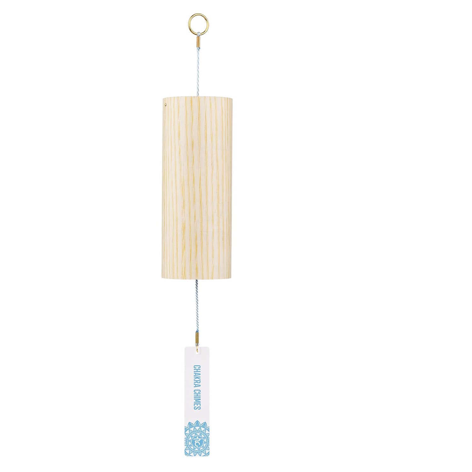 Mowind Chakra Chimes Natural Bamboo Wind Chimes Meditation Chord Windchime Wind Bell for Home Decoration Zen Mindfulness Throat Chakra