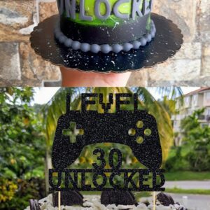 Level 30 Unlocked Cake Topper, Video Game Cake Topper, Game Controller Cake Topper for 30th Birthday Party Decoration