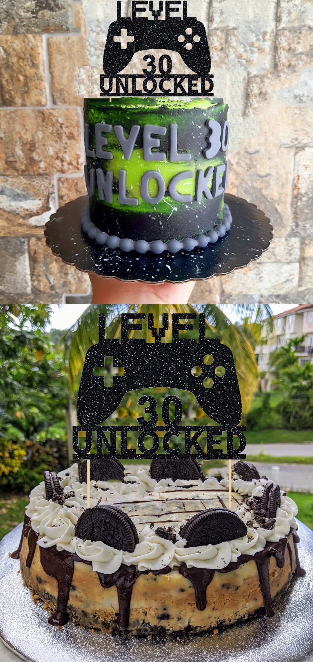 Level 30 Unlocked Cake Topper, Video Game Cake Topper, Game Controller Cake Topper for 30th Birthday Party Decoration