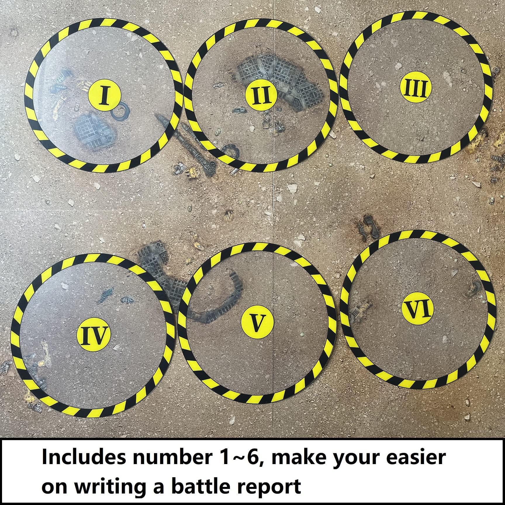 Jucoci Objective Point Markers 6PCS Set Objective Marker Compatible with WH40k Wargame (Miniature Not Included)