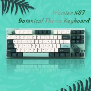 Womier K87 75% Keyboard, 87 Keys Gaming Keyboard, Hot Swappable TKL Mechanical Keyboard, RGB Keyboard with Plant Theme PBT Keycaps for PC MAC PS4 Xbox Laptop, Red Switch