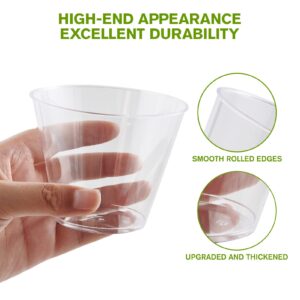 JollyPack 300 Pack Clear Plastic Cups 9 oz Disposable Cups Heavy-duty Plastic Drinking Cups, Plastic Party Cups, Hard Plastic Cups for Weddings, Home, Dinner and other Events