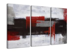 red abstract wall art-abstract picture 3 piece canvas print wall painting modern artwork canvas wall art for living room home office decor