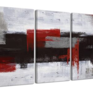 Red Abstract Wall Art-Abstract Picture 3 Piece Canvas Print Wall Painting Modern Artwork Canvas Wall Art for Living Room Home Office Decor