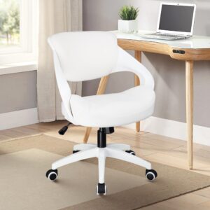 bojuzija ergonomic office computer desk chair,lumbar support 360°swivel task chair-white