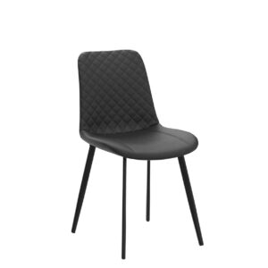 seonyou Dining Chairs Set of 4 Black, Modern Kitchen Chairs for Dining Room, Upholstered Faux Leather Dining Chairs