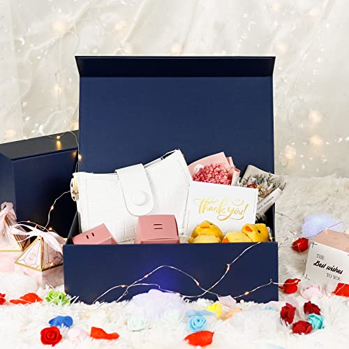 Luxury Large Gift Box 13.8"x9"x4.3" Storage Box Ribbon Magnetic Closure for Luxury Packaging Box for Mother's Day, Birthdays, Bridal Gifts,Weddings