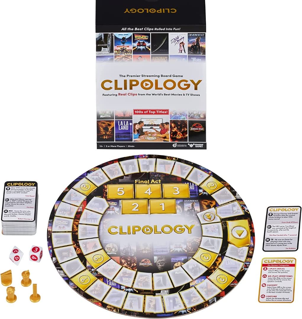 Clipology Game - The Premier Streaming Board Game Featuring Real Clips From The World's Best Movies & TV Shows | Movie Trivia Game