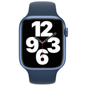 Apple Watch Series 7 (GPS + Cellular, 41mm) Blue Aluminum Case with Abyss Blue Sport Band, Regular (Renewed)