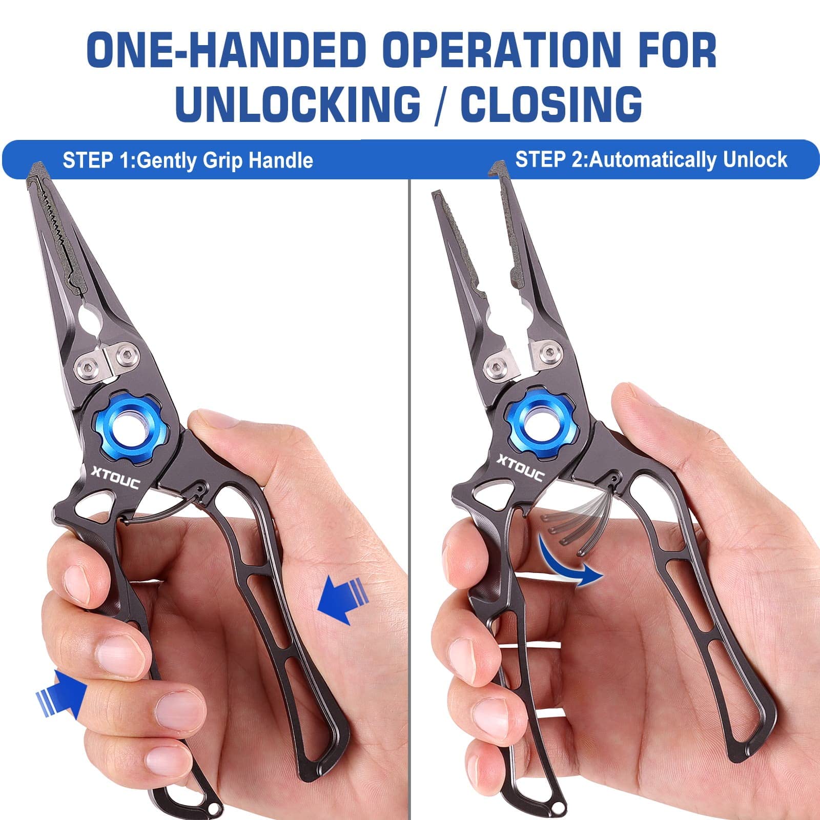 XTOUC Saltwater Fishing Pliers Titanium Alloy Jaw, Fish Hook Quick Removal, Fishing Accessories and Equipment, Split Ring Tools, Fishing Tackle Kit, Fishing Gear for Gift