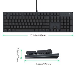 Black Shark RGB Mechanical Gaming Keyboard LED Backlit Wired Keyboard with Blue Switches, Fully Programmable, Anti-Ghosting 104 Keys for Desktop PC, Sixgill K2