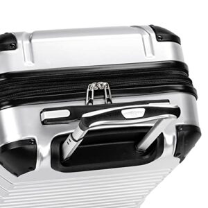 SwissGear 7782 Hardside Expandable Luggage with Spinner Wheels, Silver, Carry-On 20-Inch