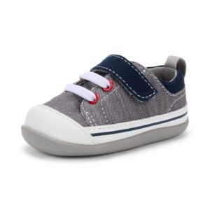 see kai run - stevie ii first walker shoe for infants, gray denim, infant 5